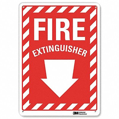 Fire Extinguisher Sign 14x10in Aluminum MPN:U1-1010-RA_10X14