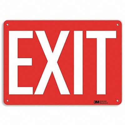 Exit Sign 7 in x 10 in Aluminum MPN:U1-1016-RA_10X7