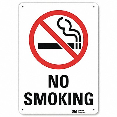 No Smoking Sign 10 inx7 in Aluminum MPN:U1-1017-RA_7X10