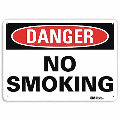 Danger No Smoking Sign 7 in x 10 in Alum MPN:U1-1025-RA_10X7