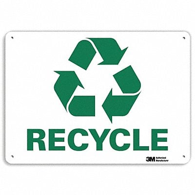 Recycling Sign 7 in x 10 in Aluminum MPN:U1-1028-RA_10X7