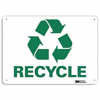 Recycling Sign 10 in x 14 in Aluminum MPN:U1-1028-RA_14X10