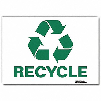 Recycling Sign 5x7in Reflective Sheeting MPN:U1-1028-RD_7X5