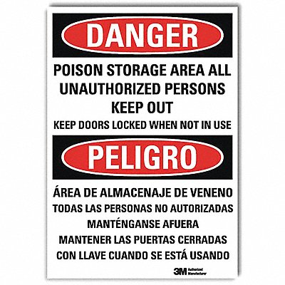 Danger Sign 14 in x 10 in Rflct Sheeting MPN:U1-1053-RD_10X14