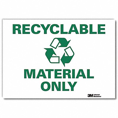 Recycling Sign 7x10in Rflctive Sheeting MPN:U1-1062-RD_10X7