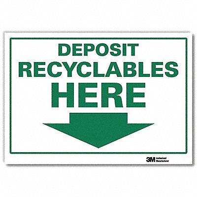 Recycling Sign 7x10in Rflctive Sheeting MPN:U1-1066-RD_10X7