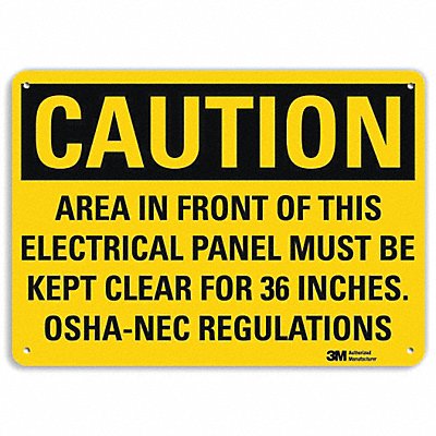 Caution Sign 10 in x 14 in Plastic MPN:U1-1073-NP_14X10