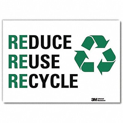 Recycling Sign 7x10in Rflctive Sheeting MPN:U1-1075-RD_10X7