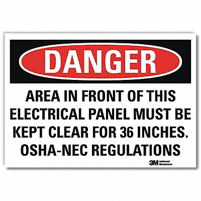 Danger Sign 7inx10in Reflective Sheeting MPN:U1-1084-RD_10X7