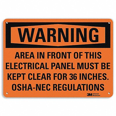 Warning Sign 7 in x 10 in Plastic MPN:U1-1093-NP_10X7