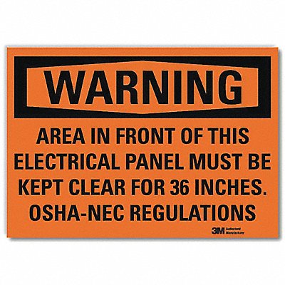 Warning Sign 7inx10in Reflctv Sheeting MPN:U1-1093-RD_10X7