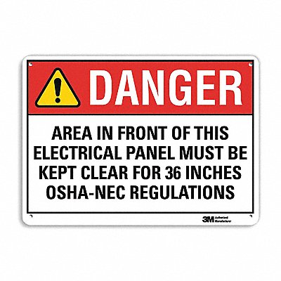 Danger Sign 10 in x 14 in Plastic MPN:U3-1015-NP_14X10