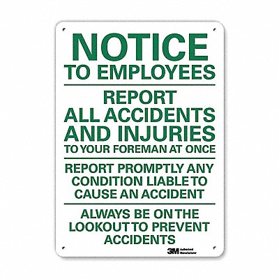 Safety Sign 10 inx7 in Plastic MPN:U5-1572-NP_7X10