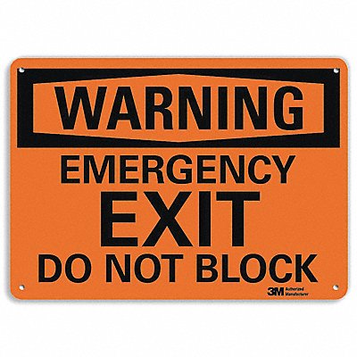 Warning Sign 7 in x 10 in Aluminum MPN:U6-1078-RA_10X7