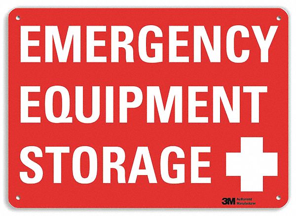 Emergency Sign 7 in x 10 in Aluminum MPN:U7-1070-NA_10x7