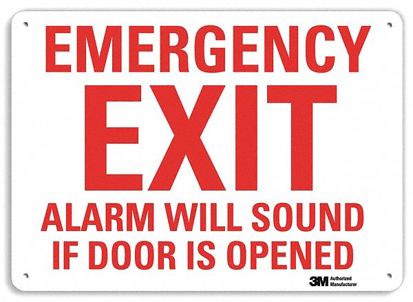 Emergency Sign 7 in x 10 in Aluminum MPN:U7-1078-NA_10x7