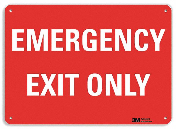 Emergency Sign 7 in x 10 in Aluminum MPN:U7-1083-NA_10x7