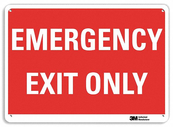 Emergency Sign 7 in x 10 in Aluminum MPN:U7-1084-NA_10x7