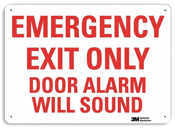 Emergency Sign 7 in x 10 in Aluminum MPN:U7-1086-NA_10x7