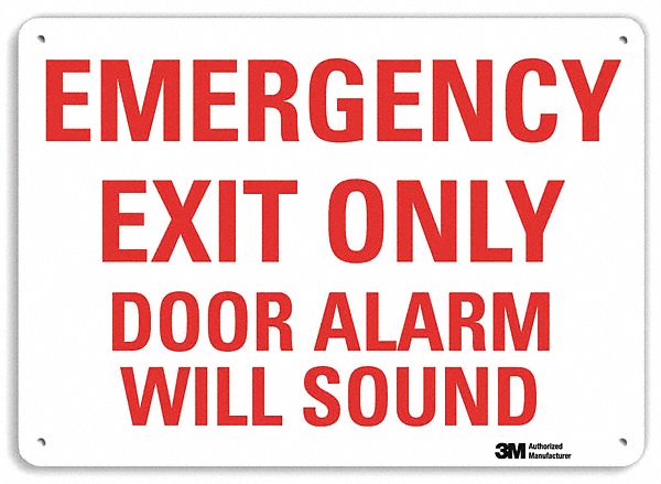 Emergency Sign 10 in x 14 in Aluminum MPN:U7-1086-NA_14x10