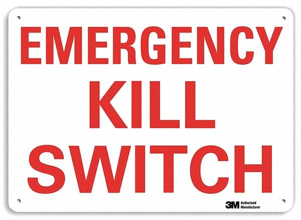 Emergency Sign 7 in x 10 in Aluminum MPN:U7-1112-NA_10x7