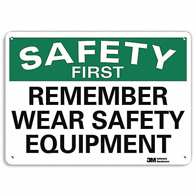 Safety Sign 7 inx10 in Plastic MPN:U7-1230-NP_10X7