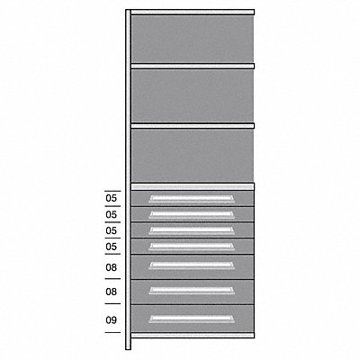 Shelf 85 H 36 W Steel 800 lb Capacity MPN:DDJ115025A