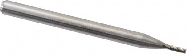 Square End Mill: 0.0433'' Dia, 0.1299'' LOC, 1-1/2'' OAL, 4 Flutes, Solid Carbide MPN:11104330