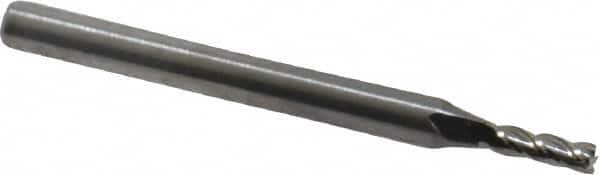 Square End Mill: 0.075'' Dia, 0.225'' LOC, 1/8'' Shank Dia, 1-1/2'' OAL, 4 Flutes, Solid Carbide MPN:11107500