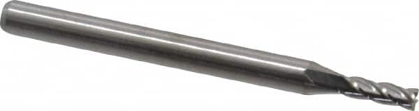 Square End Mill: 5/64'' Dia, 0.24'' LOC, 1/8'' Shank Dia, 1-1/2'' OAL, 4 Flutes, Solid Carbide MPN:11108000