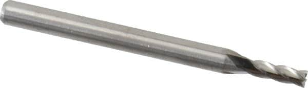 Square End Mill: 0.085'' Dia, 0.255'' LOC, 1/8'' Shank Dia, 1-1/2'' OAL, 4 Flutes, Solid Carbide MPN:11108500