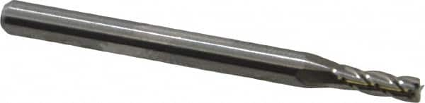 Square End Mill: 3/32'' Dia, 17/64'' LOC, 1/8'' Shank Dia, 1-1/2'' OAL, 4 Flutes, Solid Carbide MPN:11109000