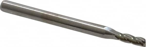 Square End Mill: 0.095'' Dia, 0.285'' LOC, 1/8'' Shank Dia, 1-1/2'' OAL, 4 Flutes, Solid Carbide MPN:11109500