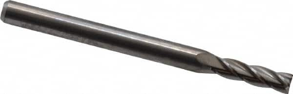 Square End Mill: 7/64'' Dia, 3/8'' LOC, 1/8'' Shank Dia, 1-1/2'' OAL, 4 Flutes, Solid Carbide MPN:11110930