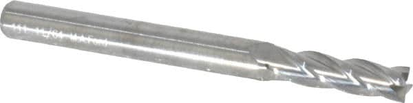 Square End Mill: 11/64'' Dia, 5/8'' LOC, 3/16'' Shank Dia, 2'' OAL, 4 Flutes, Solid Carbide MPN:11117190