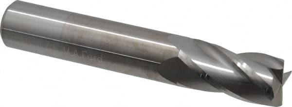 Square End Mill: 1/2'' Dia, 1'' LOC, 1/2'' Shank Dia, 3'' OAL, 4 Flutes, Solid Carbide MPN:11150000