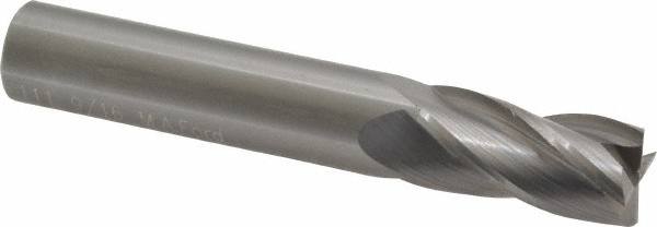 Square End Mill: 9/16'' Dia, 1-1/8'' LOC, 9/16'' Shank Dia, 3-1/2'' OAL, 4 Flutes, Solid Carbide MPN:11156250