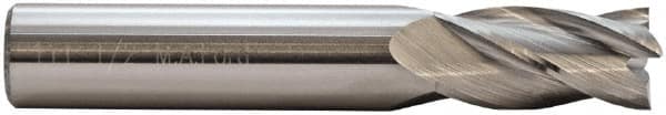 Square End Mill: 9/16'' Dia, 1-1/8'' LOC, 9/16'' Shank Dia, 3-1/2'' OAL, 4 Flutes, Solid Carbide MPN:11156250A