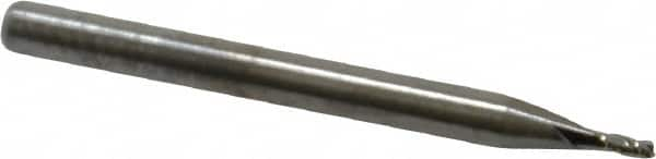 Square End Mill: 3/64'' Dia, 7/64'' LOC, 1/8'' Shank Dia, 1-1/2'' OAL, 3 Flutes, Solid Carbide MPN:11604680