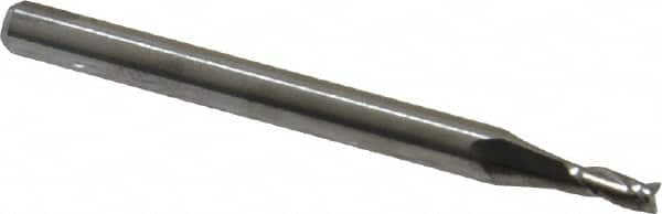 Square End Mill: 5/64'' Dia, 3/16'' LOC, 1/8'' Shank Dia, 1-1/2'' OAL, 3 Flutes, Solid Carbide MPN:11607810