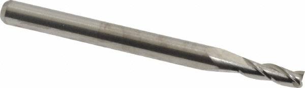 Square End Mill: 3/32'' Dia, 9/32'' LOC, 1/8'' Shank Dia, 1-1/2'' OAL, 3 Flutes, Solid Carbide MPN:11609370