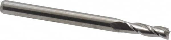 Square End Mill: 7/64'' Dia, 3/8'' LOC, 1/8'' Shank Dia, 1-1/2'' OAL, 3 Flutes, Solid Carbide MPN:11610930