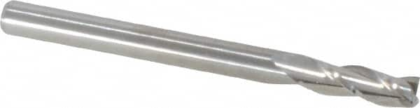 Square End Mill: 1/8'' Dia, 3/8'' LOC, 1/8'' Shank Dia, 1-1/2'' OAL, 3 Flutes, Solid Carbide MPN:11612500