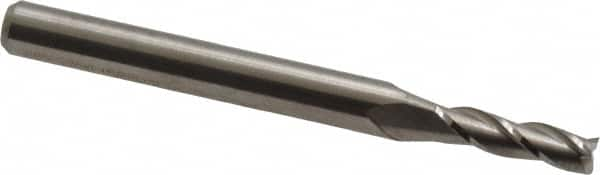 Square End Mill: 9/64'' Dia, 1/2'' LOC, 3/16'' Shank Dia, 2'' OAL, 3 Flutes, Solid Carbide MPN:11614060