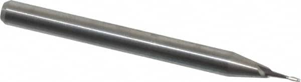 Square End Mill: 0.021'' Dia, 1/16'' LOC, 1/8'' Shank Dia, 1-1/2'' OAL, 2 Flutes, Solid Carbide MPN:12102100