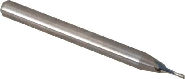 Square End Mill: 0.028'' Dia, 0.084'' LOC, 1/8'' Shank Dia, 1-1/2'' OAL, 2 Flutes, Solid Carbide MPN:12102800