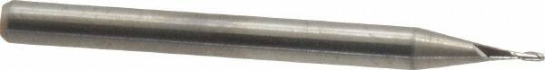 Square End Mill: 0.029'' Dia, 0.087'' LOC, 1/8'' Shank Dia, 1-1/2'' OAL, 2 Flutes, Solid Carbide MPN:12102900