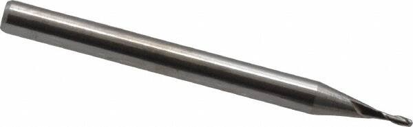 Square End Mill: 0.035'' Dia, 0.105'' LOC, 1/8'' Shank Dia, 1-1/2'' OAL, 2 Flutes, Solid Carbide MPN:12103500