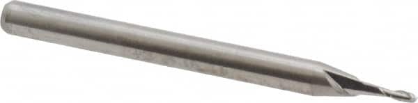 Square End Mill: 0.04'' Dia, 0.12'' LOC, 1/8'' Shank Dia, 1-1/2'' OAL, 2 Flutes, Solid Carbide MPN:12104000