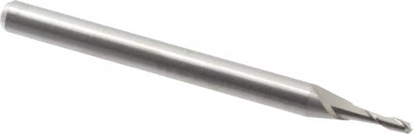 Square End Mill: 0.0472'' Dia, 0.1417'' LOC, 1-1/2'' OAL, 2 Flutes, Solid Carbide MPN:12104720